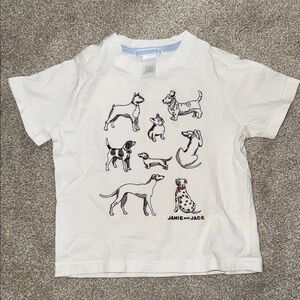 Janie and Jack White Dog Print T-Shirt
